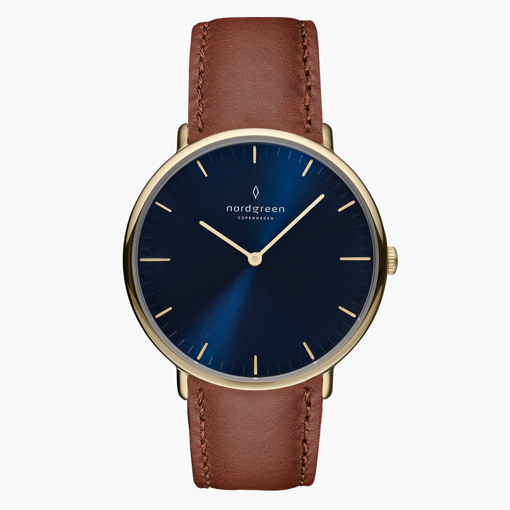 Nordgreen Native | 36mm Gold Blue Dial Leather