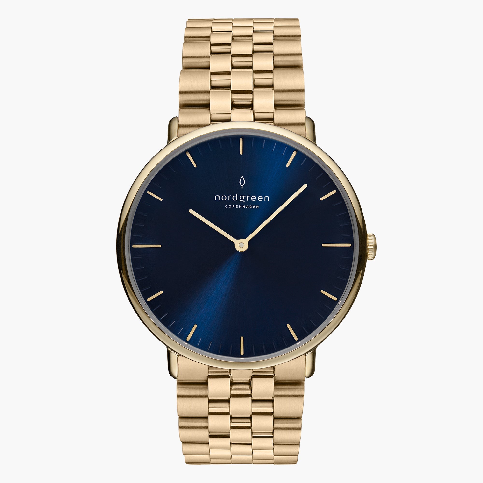 Minimalist Native | Gold Link Blue Dial 36mm – Nordgreen