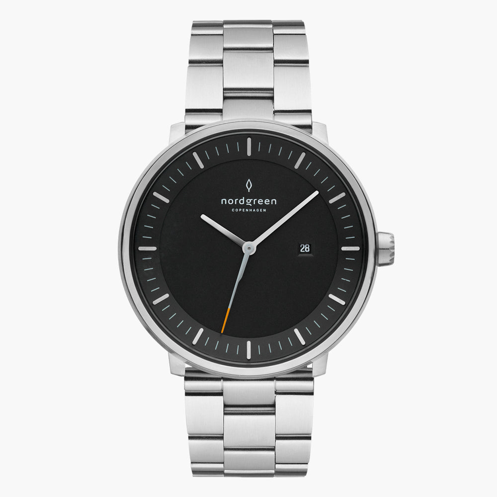 Nordgreen Philosopher | 40mm Black Dial Silver Link