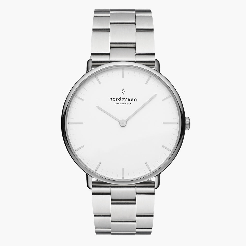 Minimalist Silver Link Watch | Nordgreen Native 36mm