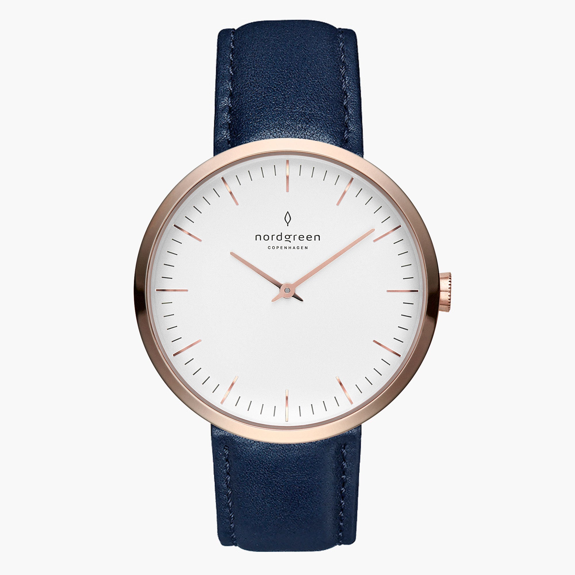 Women's Infinity | 32mm Rose Gold Case Navy Leather | Nordgreen
