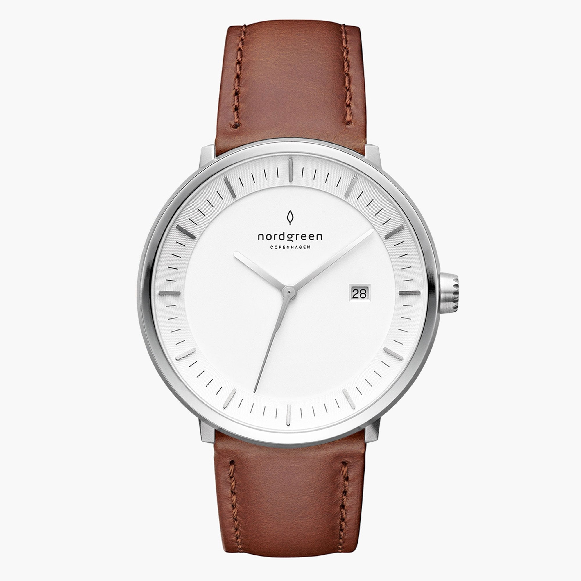 Nordgreen Philosopher | 40mm Brown Leather Strap