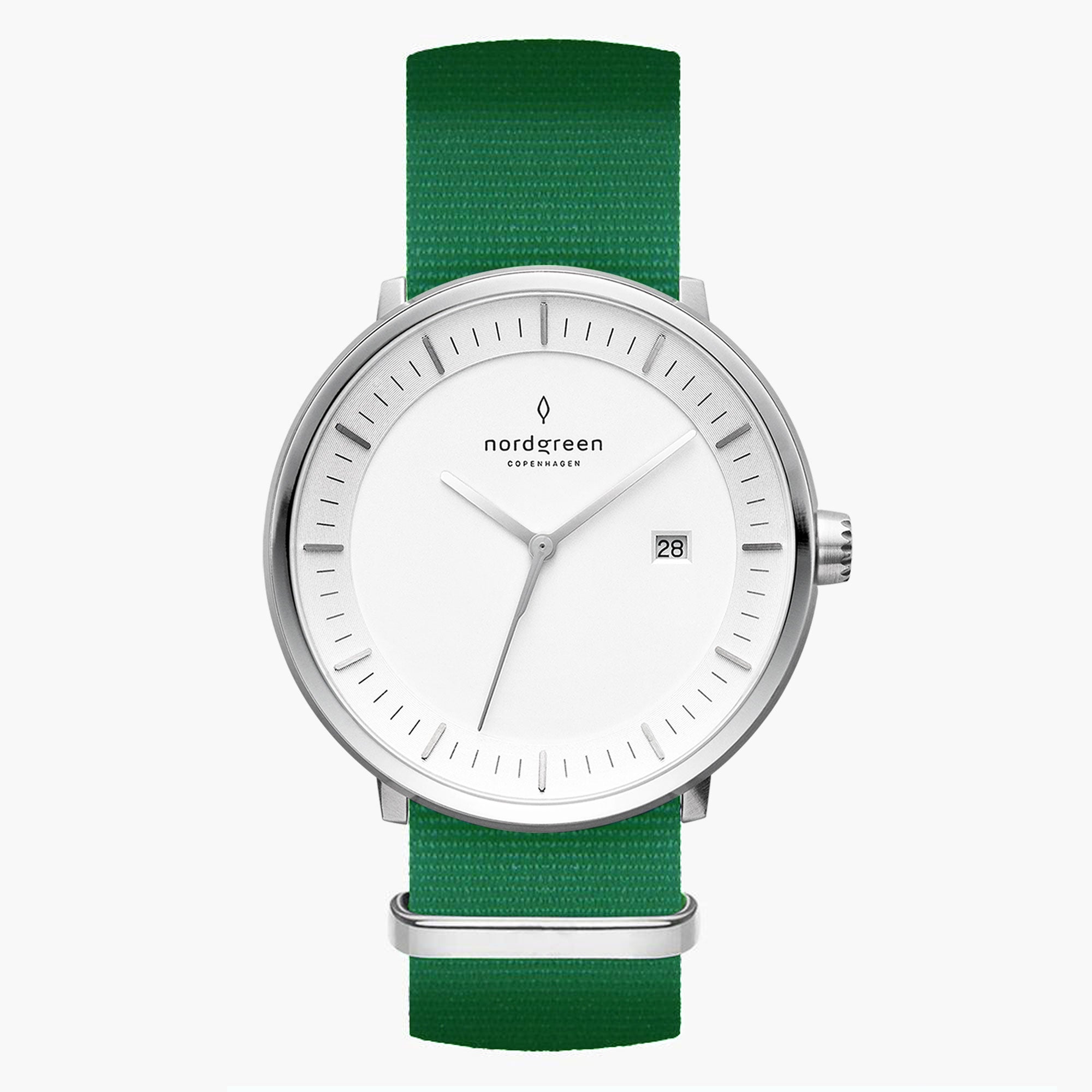 Philosopher 36mm | Silver White Dial Green Nylon – Nordgreen