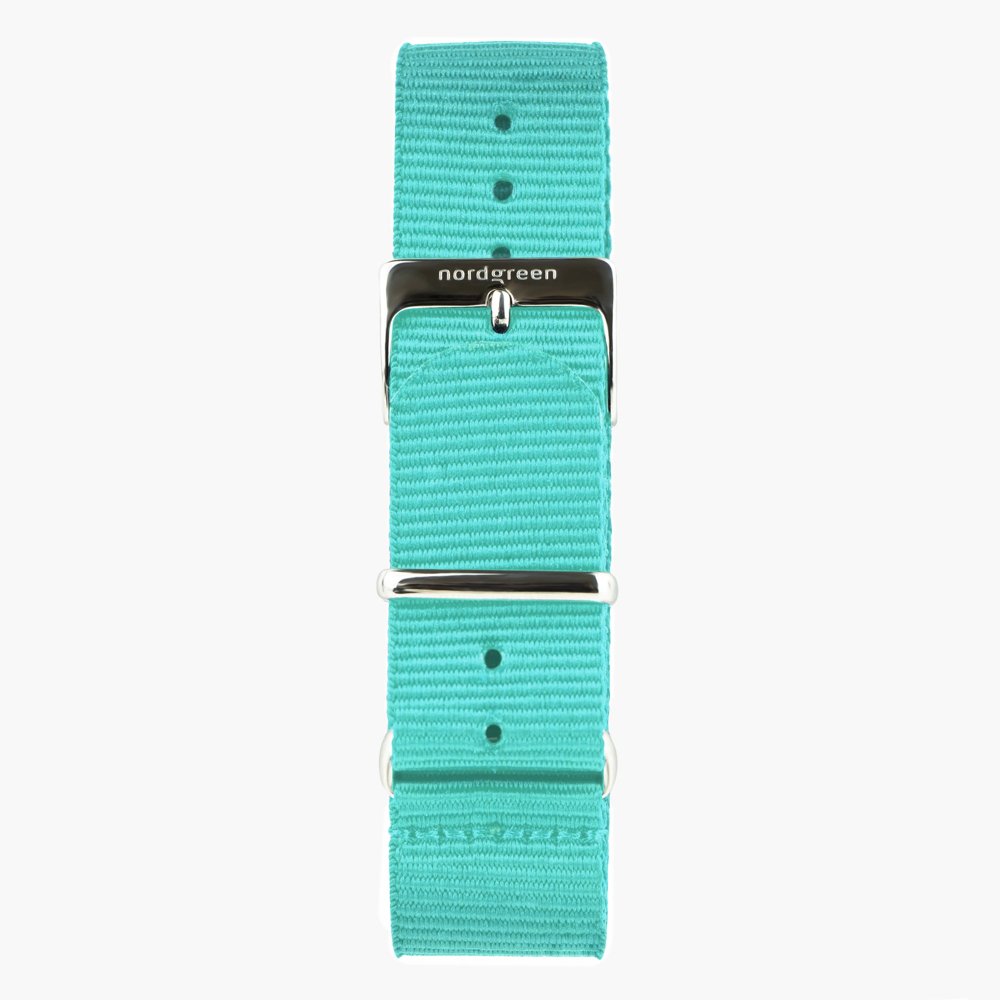 Turquoise Nylon Strap - Silver Accent, Durable Textile Band