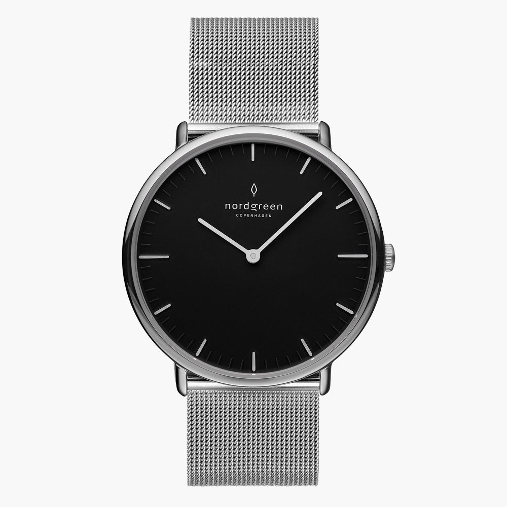 Native 40mm | シルバーメッシュ ミニマル メンズウォッチ – Nordgreen