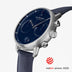 PI42SILENANA &Nordgreen men's silver watch with blue face and blue leather strap