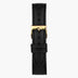 ST14POGOLEBL &14mm leather watch strap in black with gold buckle
