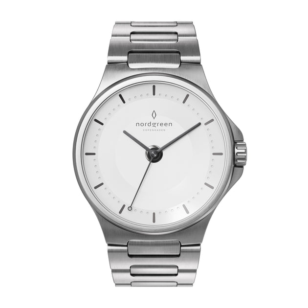 Guardian Silver White Dial Automatic with Silver H-Link Watch Strap