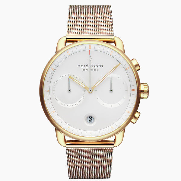 【専用】Nordgreen Pioneer（42mm）ブラウンレザーベルト Nordgreen Pioneer Chronograph | 42mm Green Dial Brown Leather