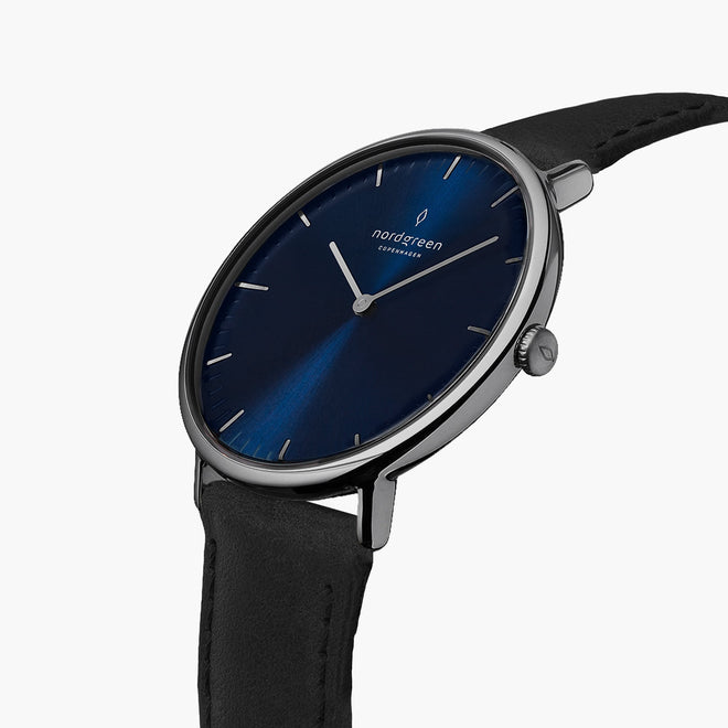 Native | Navy Dial - Black Leather