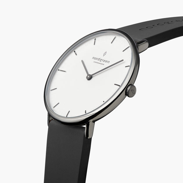 Native | White Dial - Black Rubber