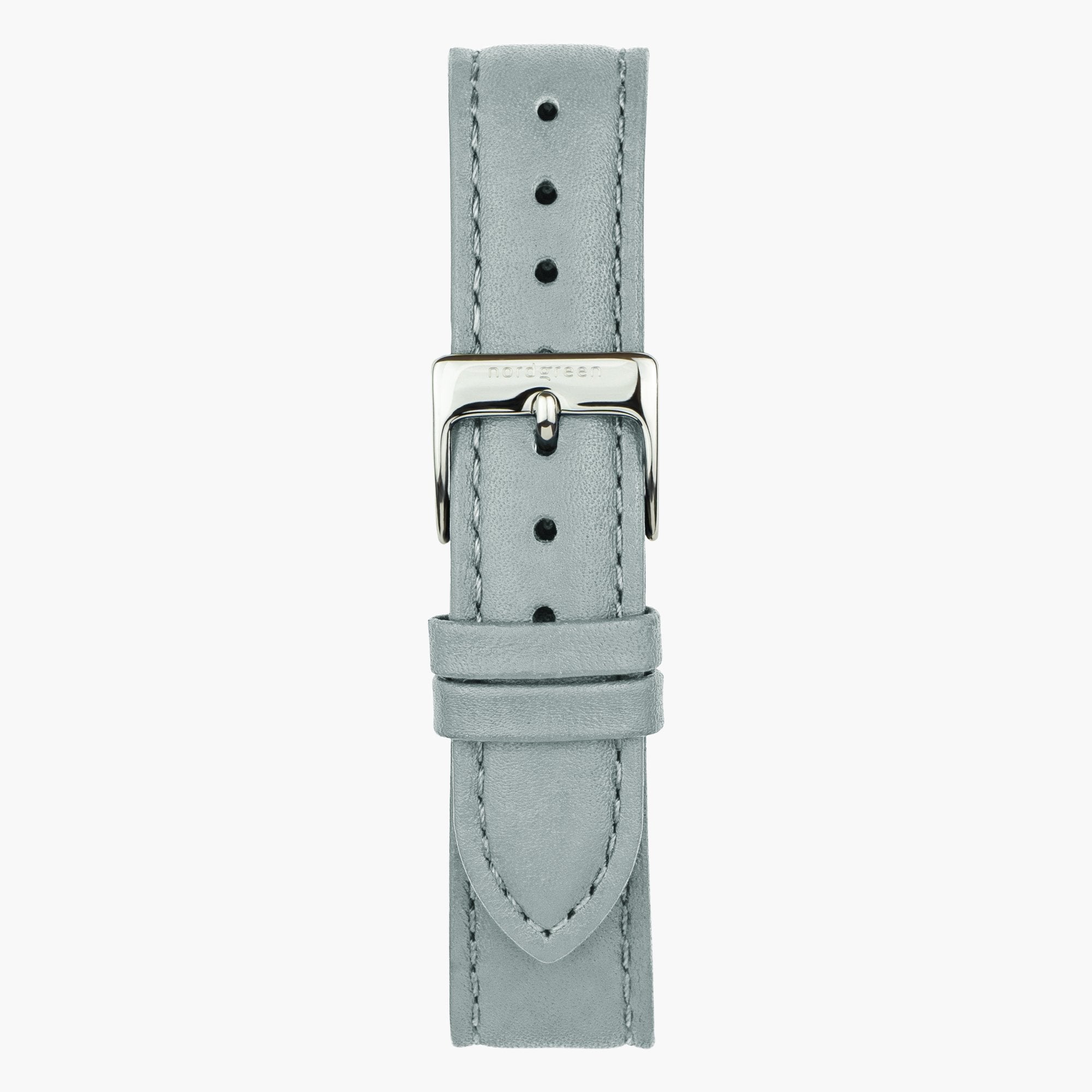 Dove Grey Vegan Leather Watch Strap - Silver - 40mm/42mm