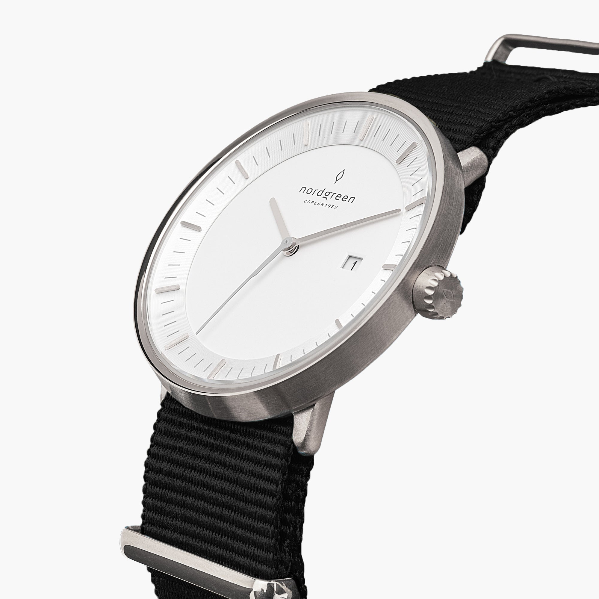 Minimalist Philosopher | 36mm White Dial Black Nylon | Nordgreen