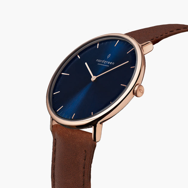 Native | Navy Dial - Brown Leather