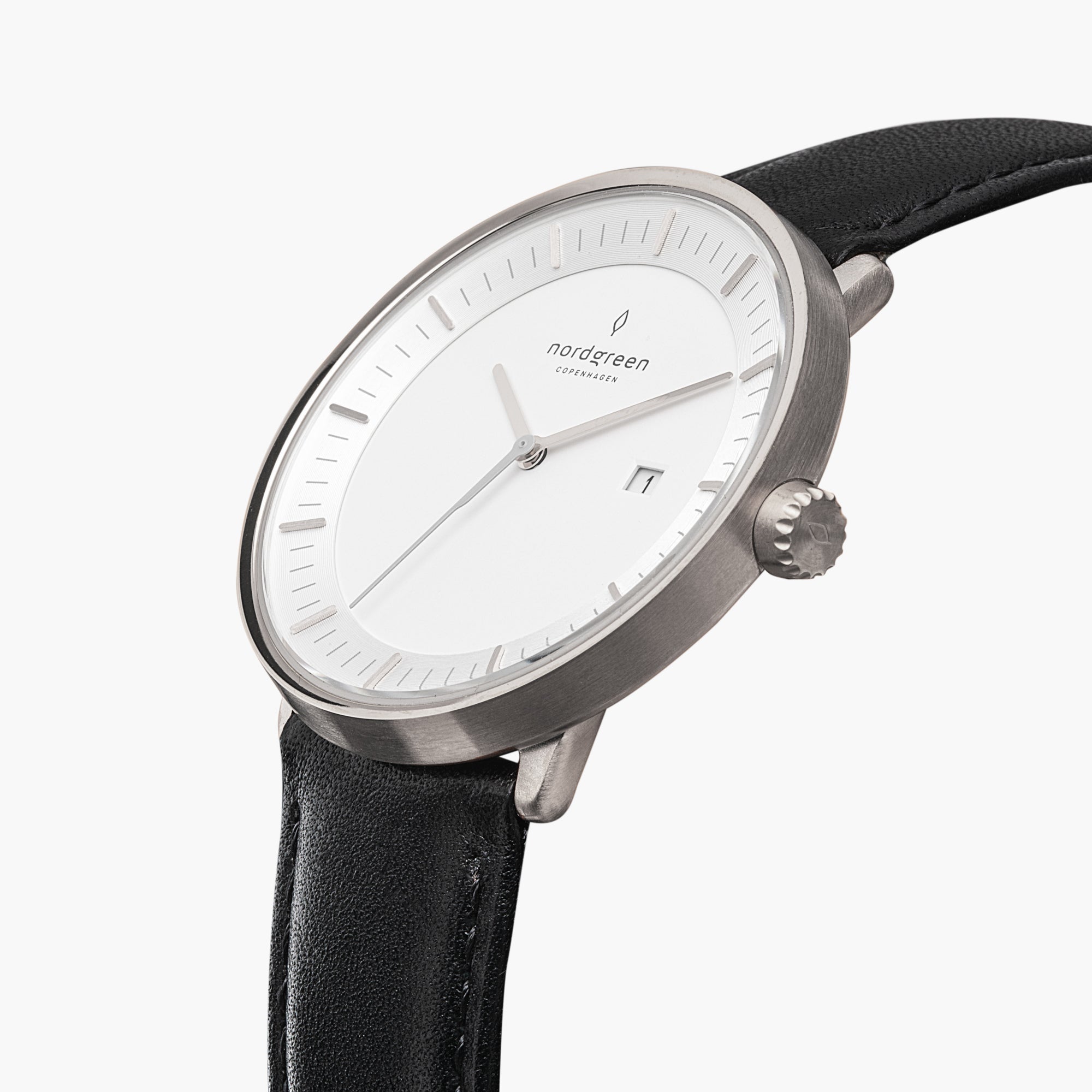 Nordgreen Philosopher | 40mm Black Leather Strap