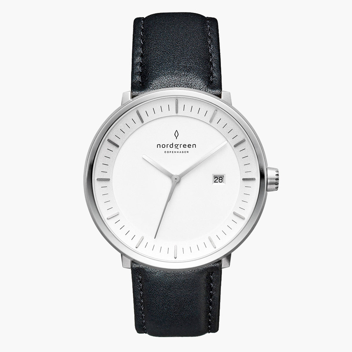 Nordgreen Philosopher | 36mm ブラック レザーストラップ