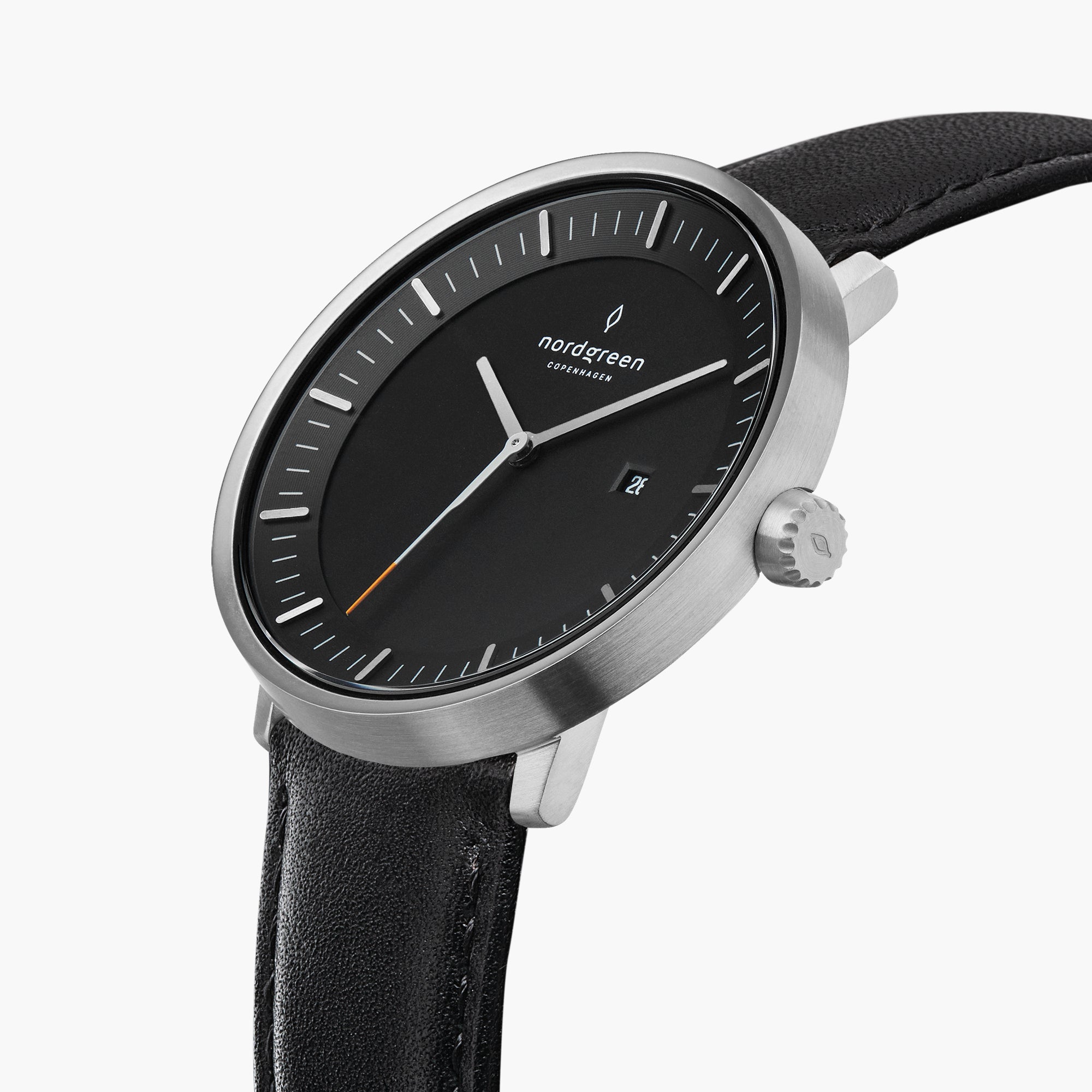 Philosopher 40mm | シルバー ブラックダイヤル レザーストラップ