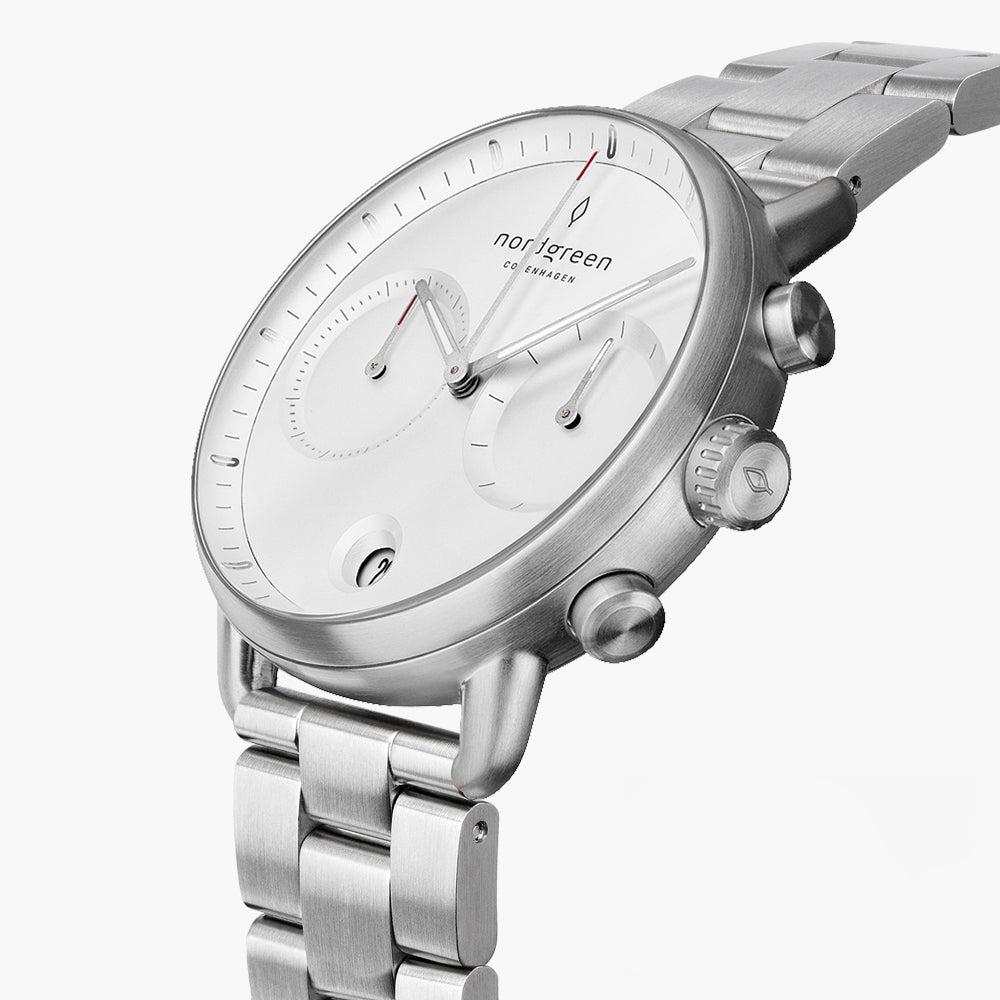 Nordgreen Pioneer Chronograph | 42mm Silver Link