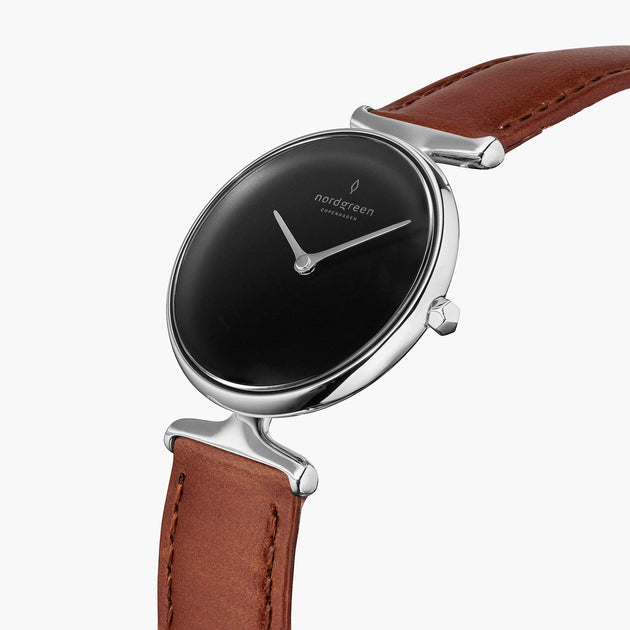 Unika | Black Dial - Brown Leather