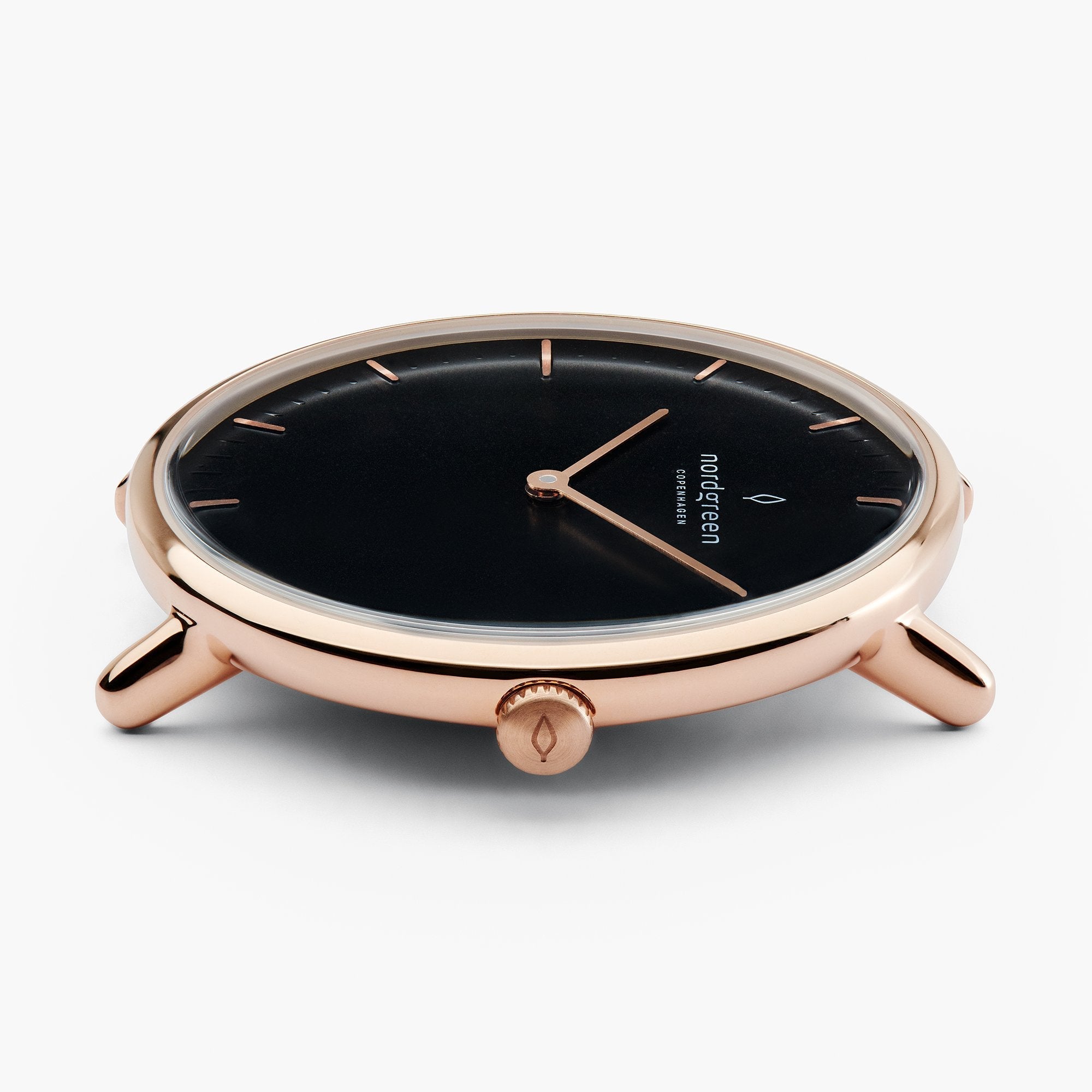 Nordgreen Native | 36mm Rose Gold Black Dial Dove Grey Vegan