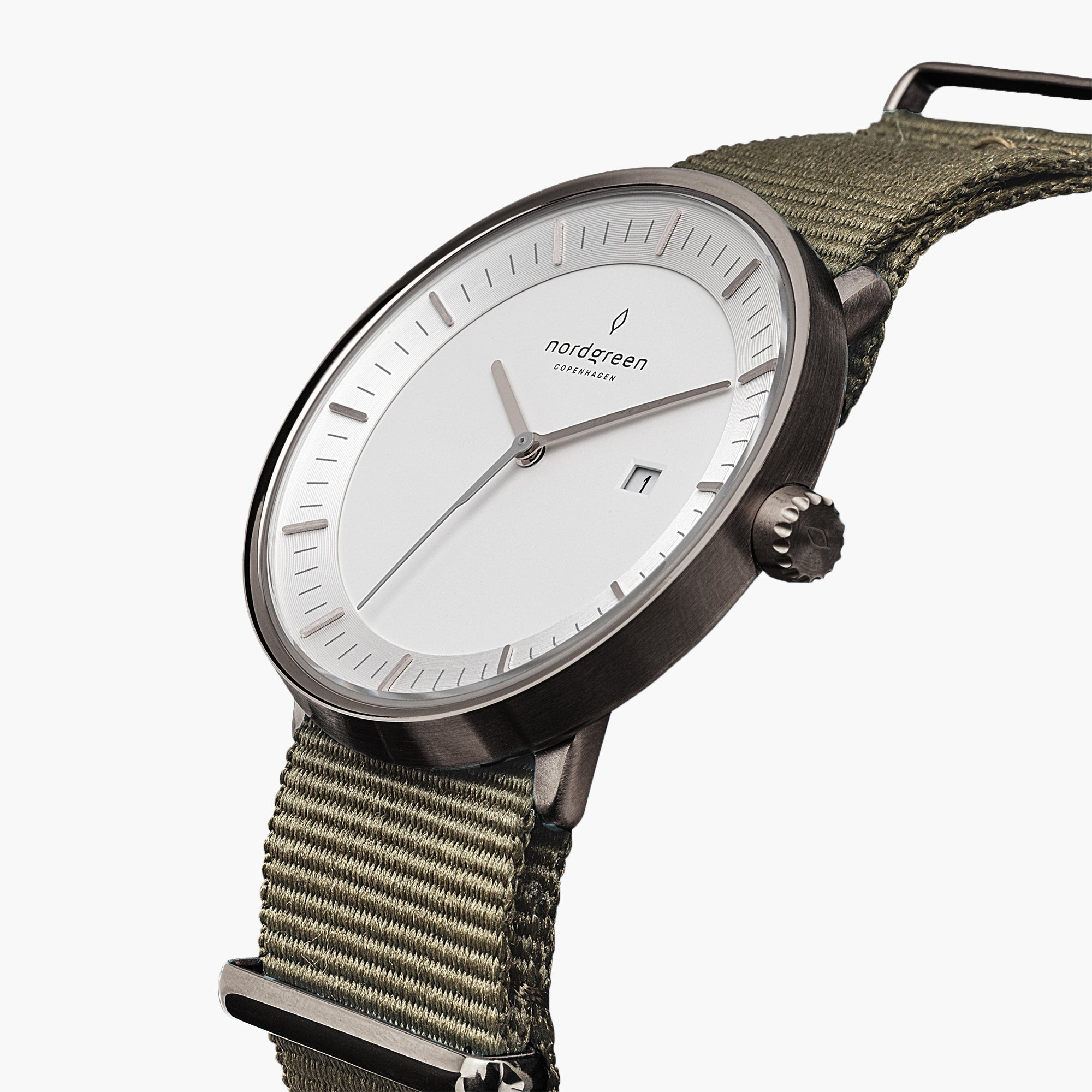 Minimalist Philosopher | Gunmetal Green Nylon 36mm – Nordgreen