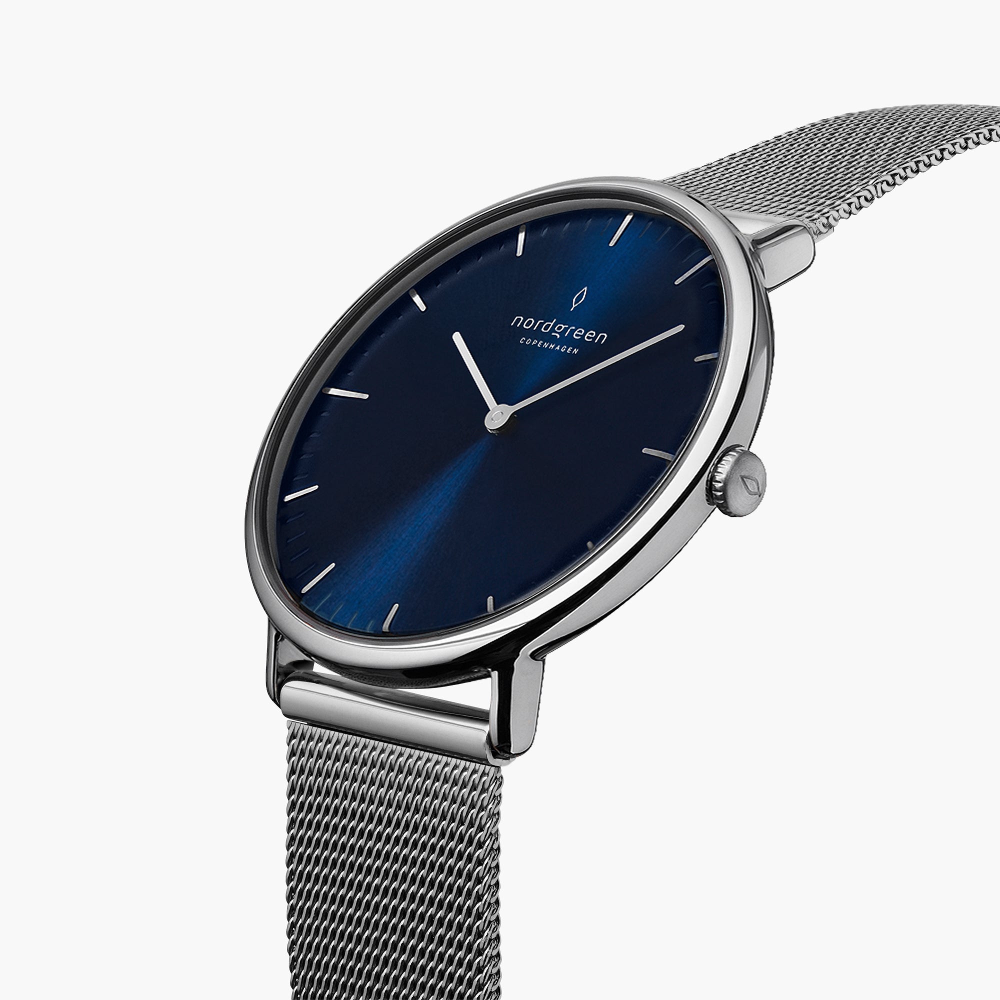 nordgreen Native Lille 32mm ネイビー アナログ腕時計 Nordgreen Native | 32mm ブルーダイヤル シルバーメッシュ