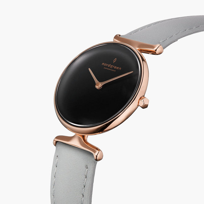 Unika | Black Dial - Grey Leather