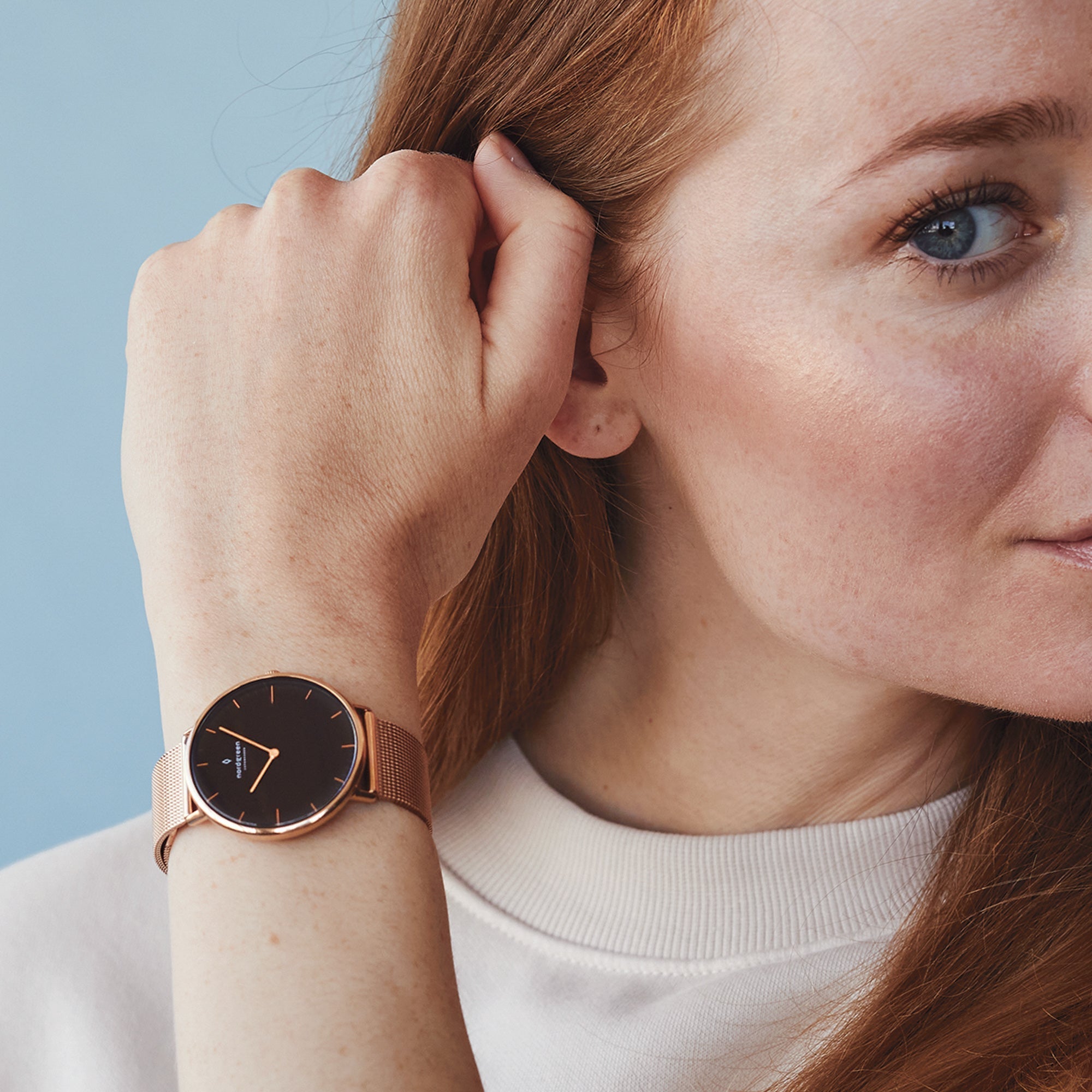 Native 32mm | Rose Gold Mesh Black Dial – Nordgreen