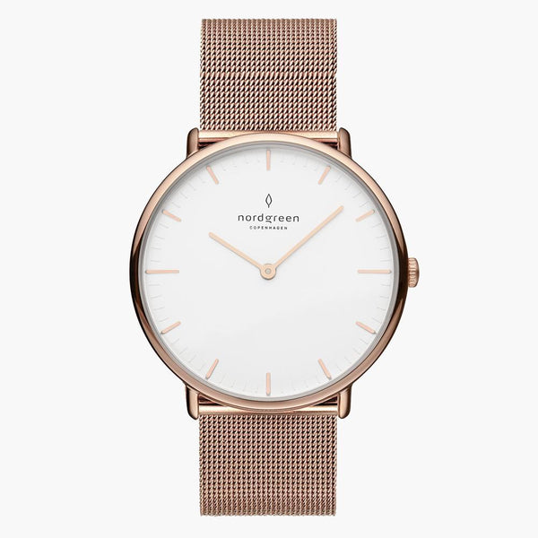 Women's Rose Gold Mesh Watch | Nordgreen Native 28mm