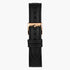 Black Vegan Leather Watch Strap - Rose Gold - 40mm/42mm