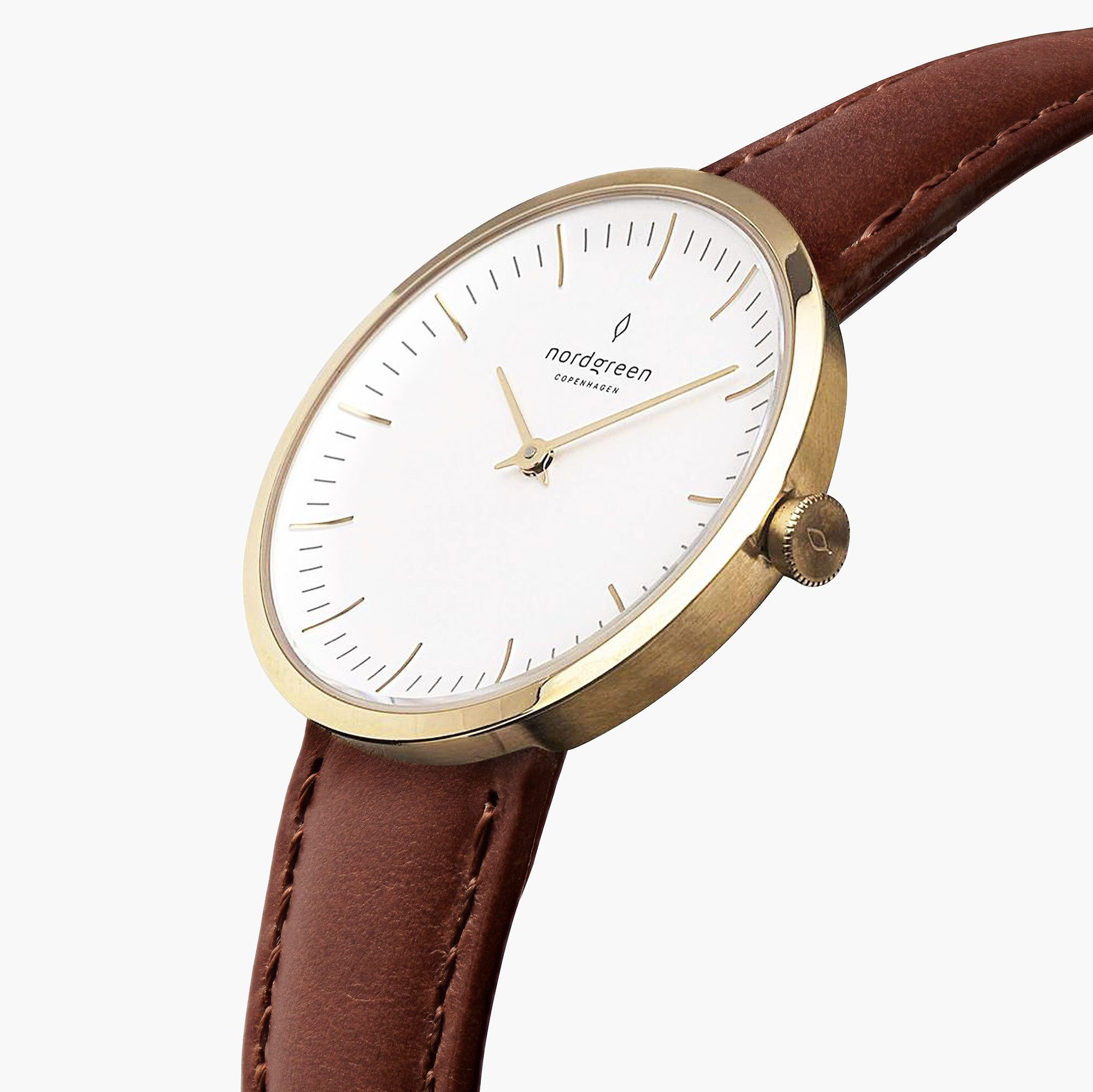 Infinity 32mm | Gold Brown Leather Women's Watch – Nordgreen