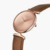 Unika | Brushed Metal Dial - Brown Vegan Leather