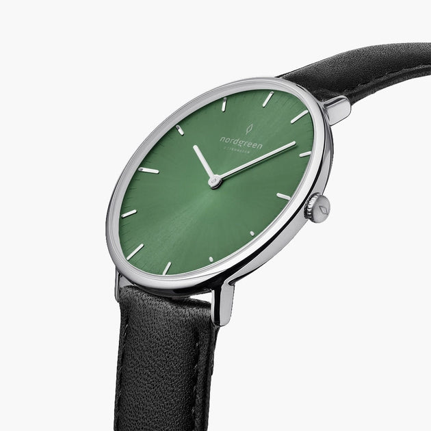 Native | Digital Olive Dial - Black Leather