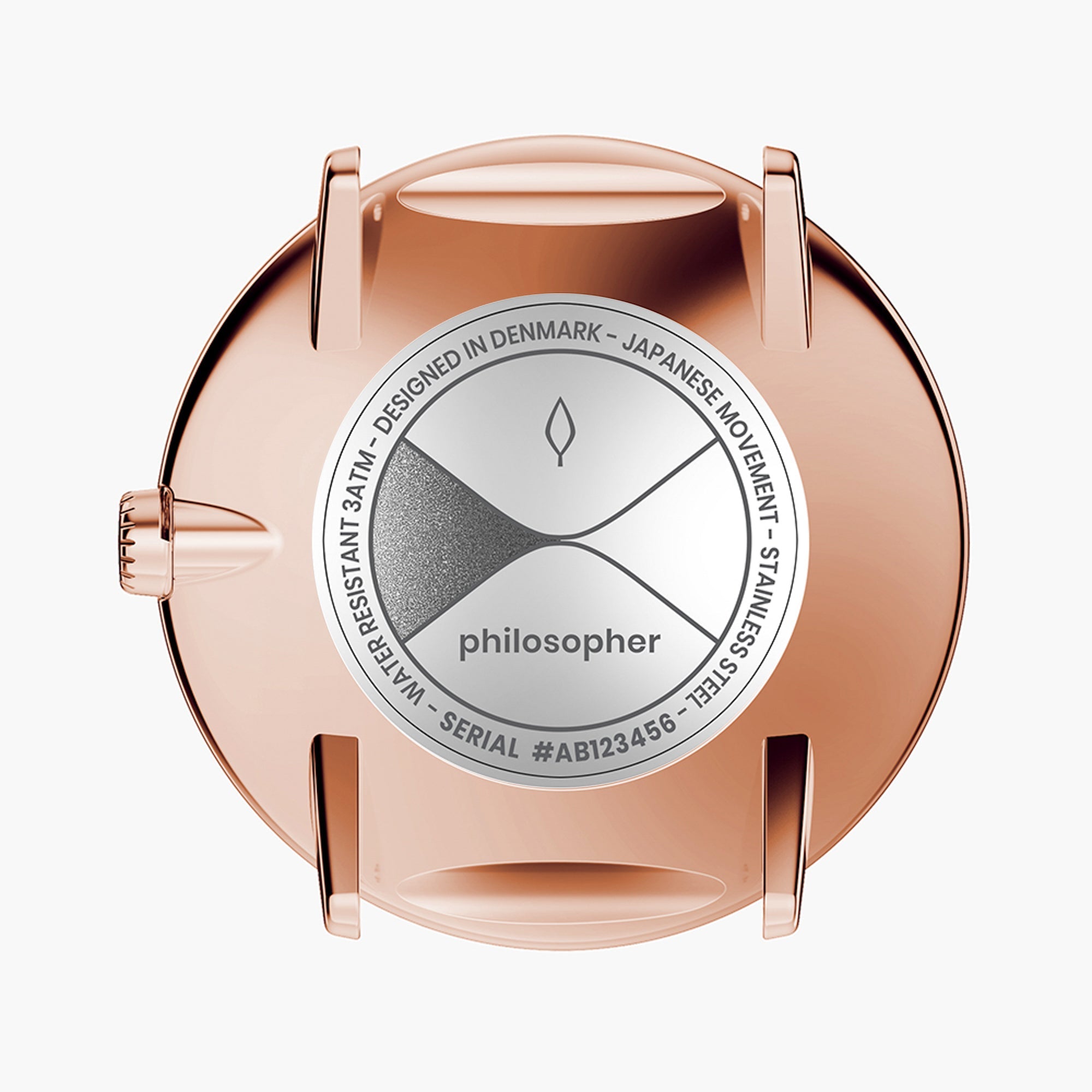 Nordgreen Philosopher | Rose Gold Navy Leather 40mm
