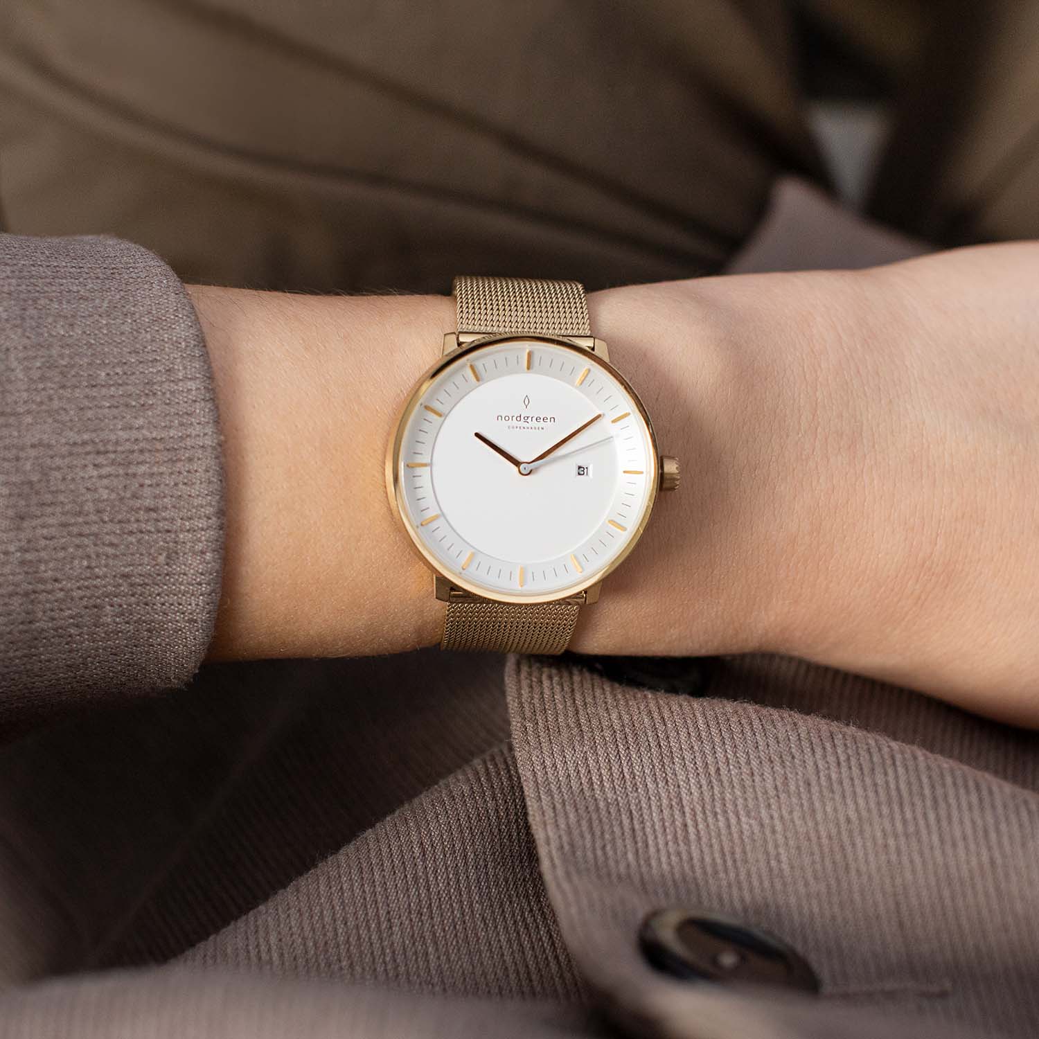 Philosopher 40mm | Gold Mesh Danish Minimalist – Nordgreen