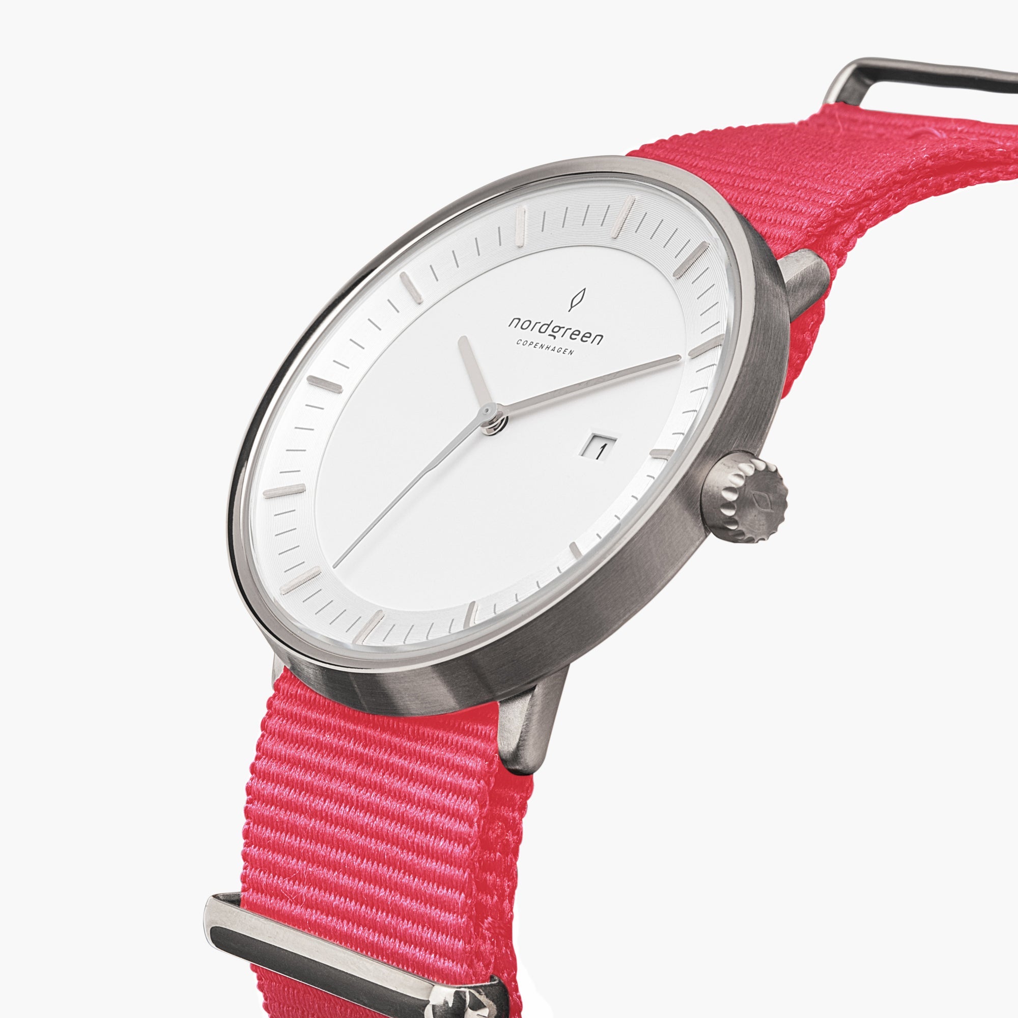 Philosopher 36mm | シルバー ホワイト文字盤 ピンク ナイロン – Nordgreen