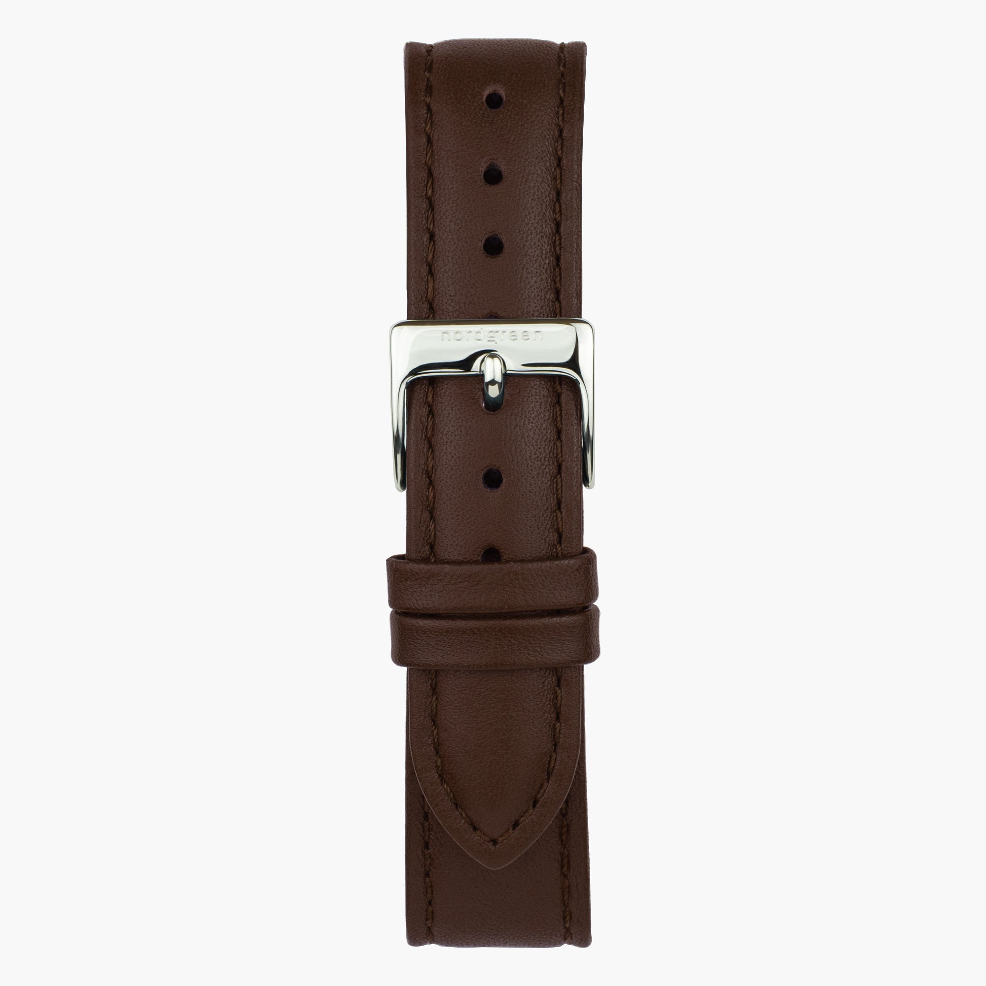 Dark Brown Leather Strap - Silver Buckle, Timeless Watch Band