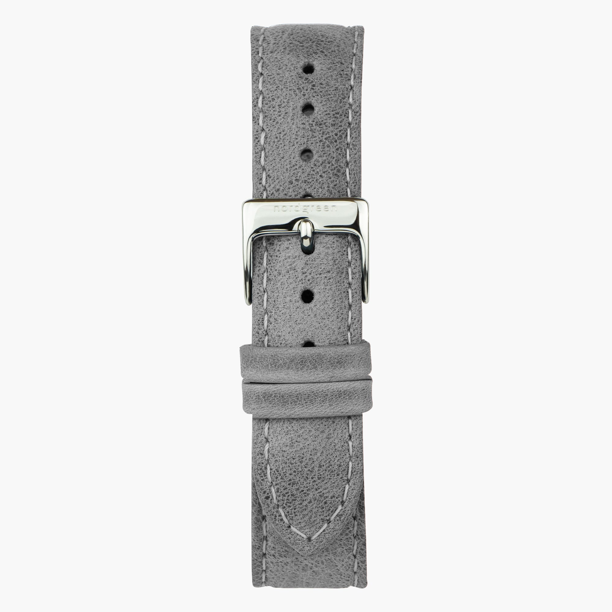 Patina Grey Leather Watch Strap - Silver - 40mm/42mm