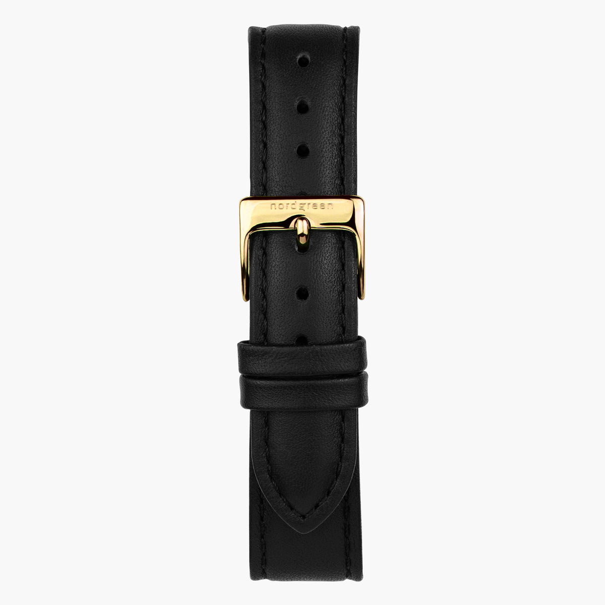 Patterned Leather Strap with Gold-Tone Buckle - Cream & Black Leather Watch Straps with Contrast Stitching - Condor Straps main image 2