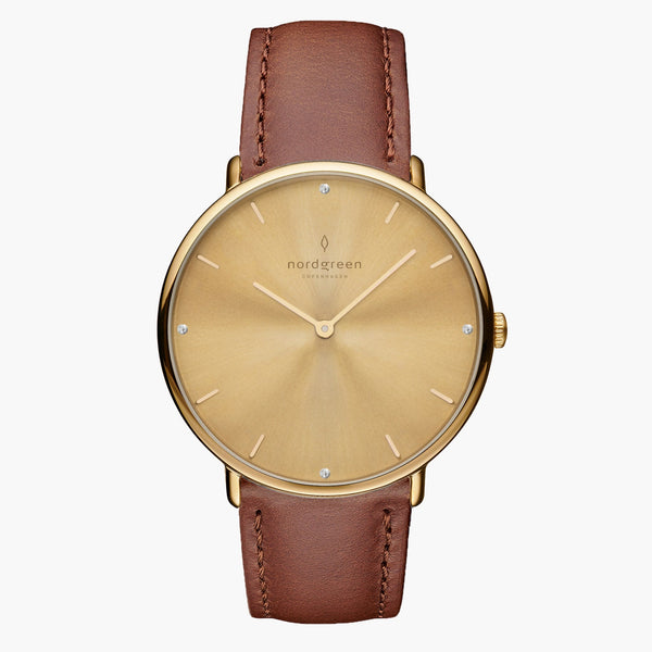 新品未使用nordgreen 腕時計 ゴールド レディース 28mm Minimalist Gold Watch | Nordgreen Native 28mm Brown Leather