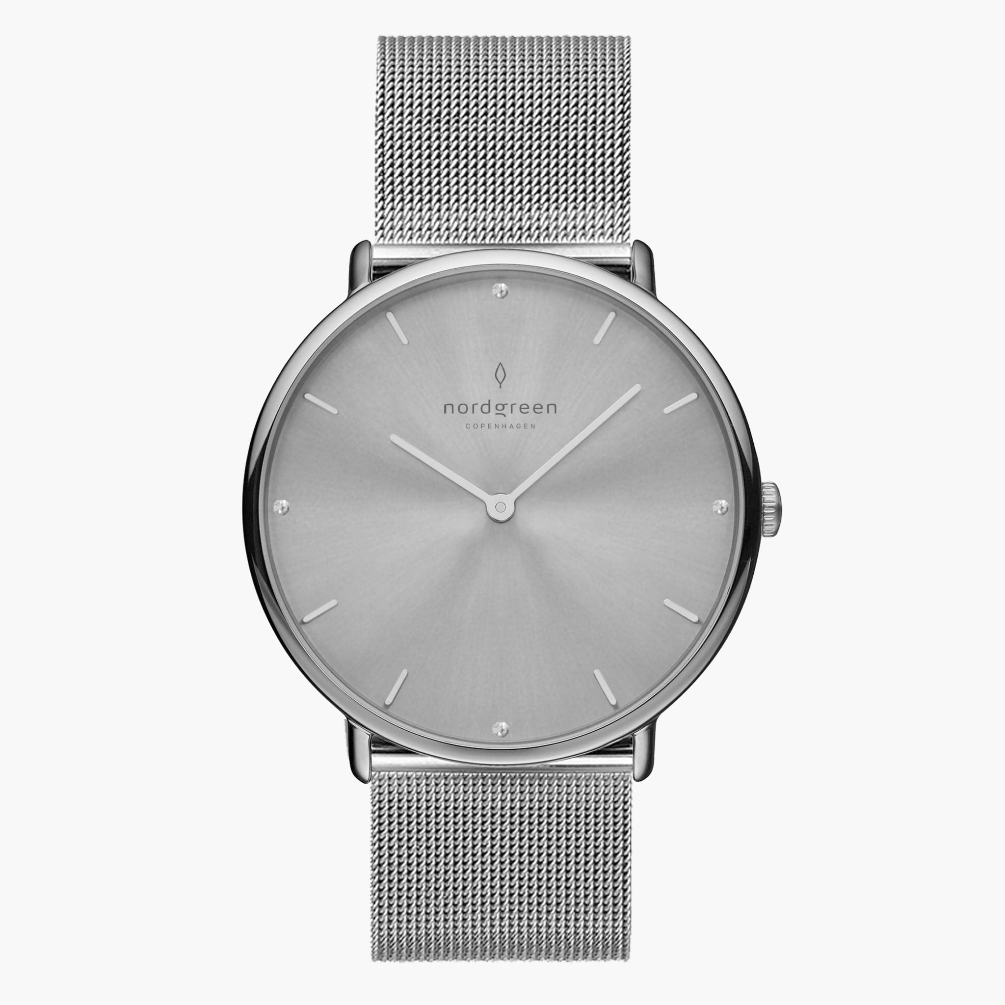 Nordgreen Native | Silver 28mm Mesh Watch