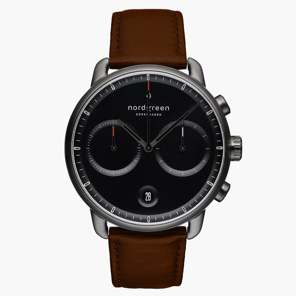 Pioneer Chronograph | Nordgreen 42mm Gunmetal Brown