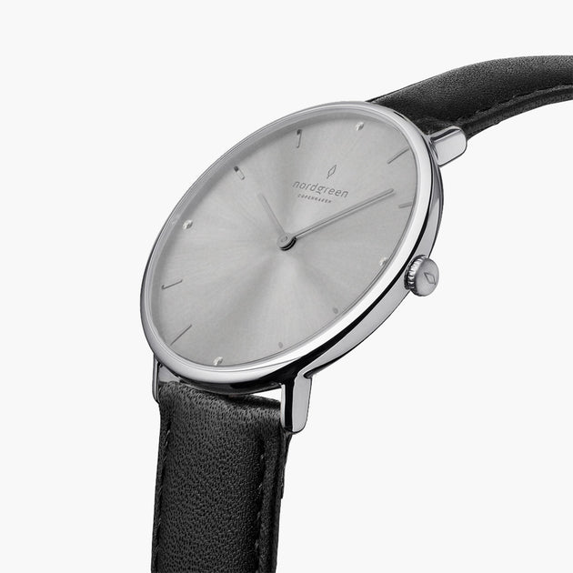 Native | Crystal Sunray Dial - Black Leather