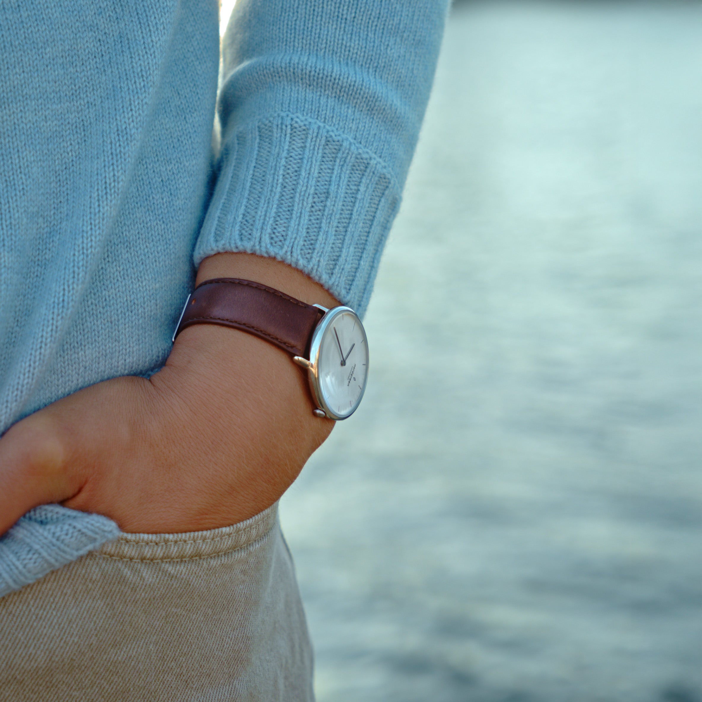 Nordgreen Native | 32mm Brown Leather Strap