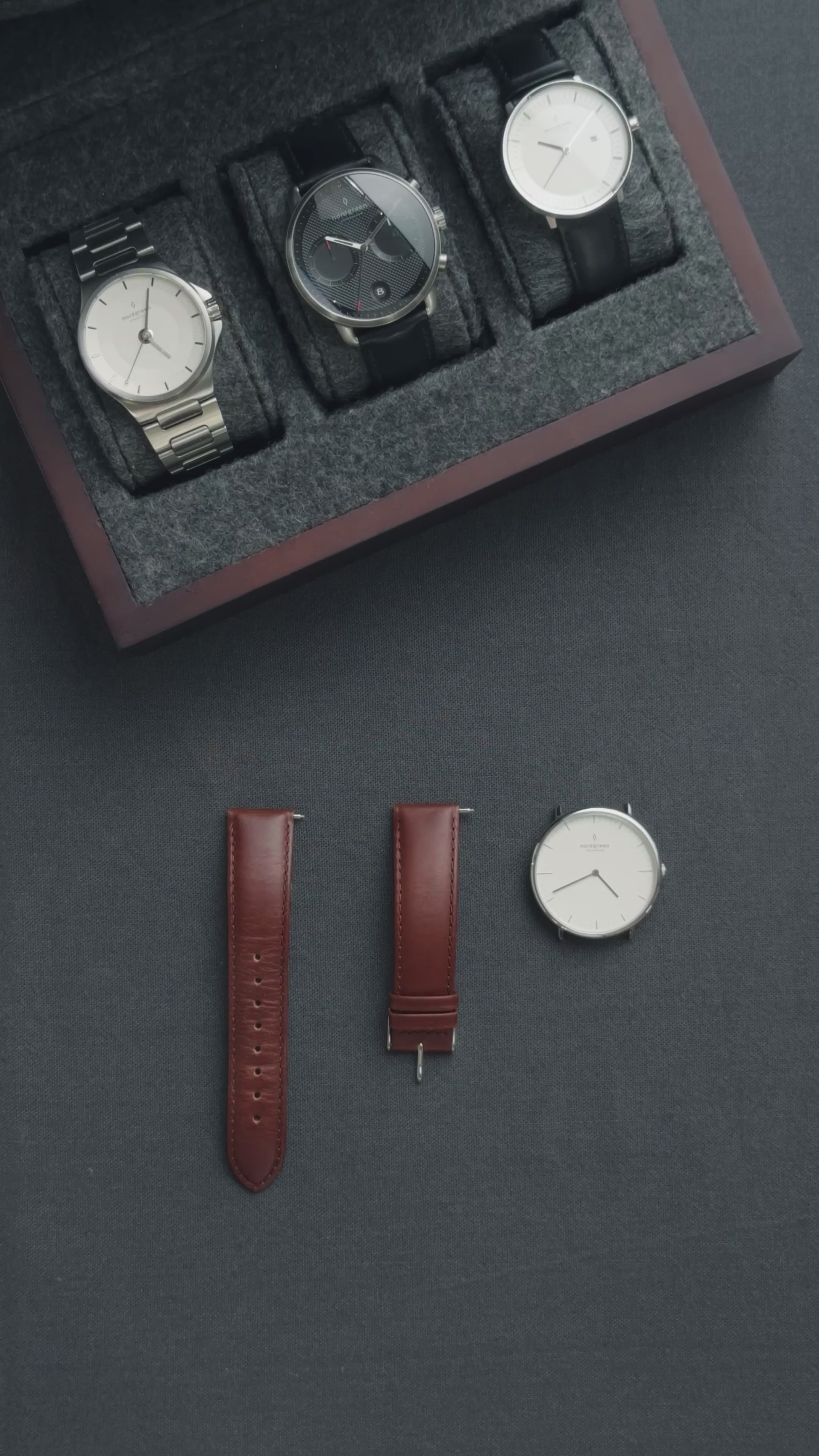 Nordgreen Native | 36mm Gold Brown Leather Strap