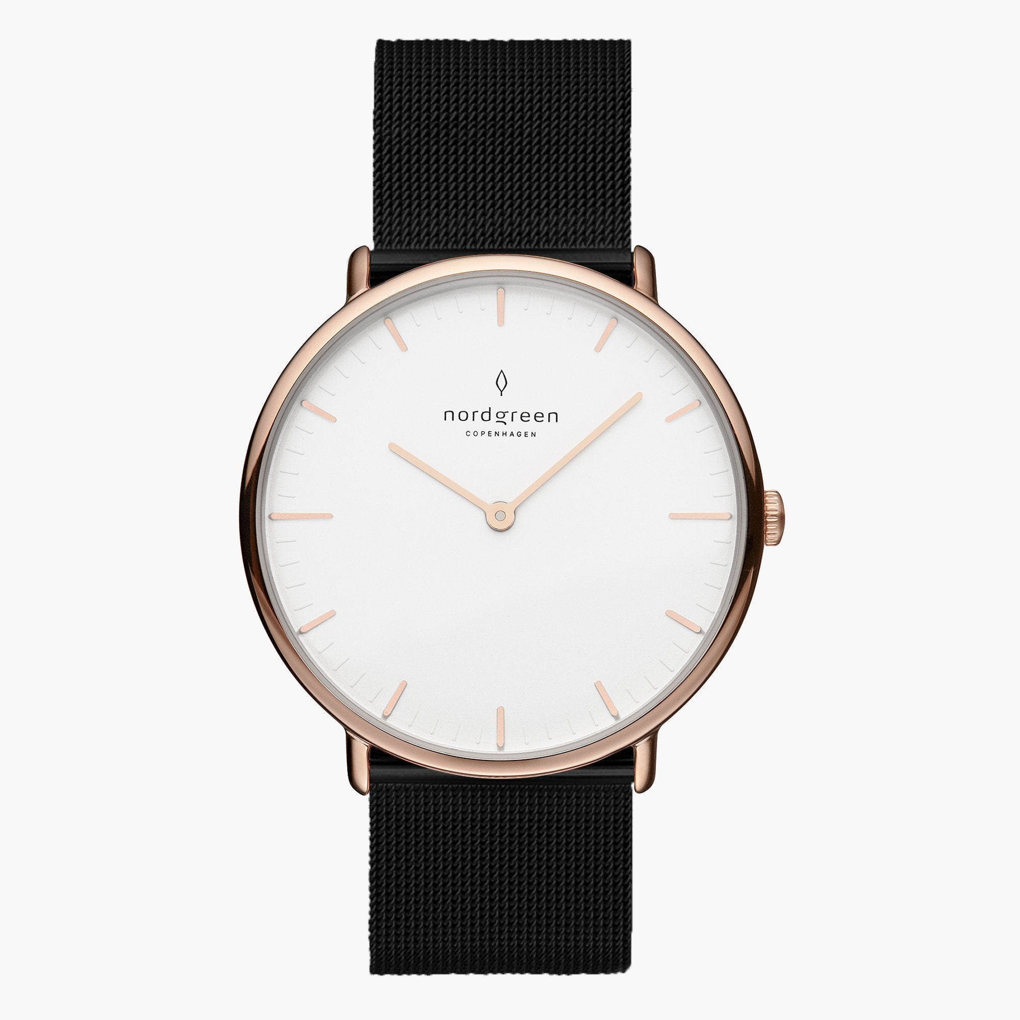 Nordgreen Native | Rose Gold Mesh White Dial 32mm
