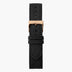 Black Recycled Polyester Strap - Rose Gold - 36mm