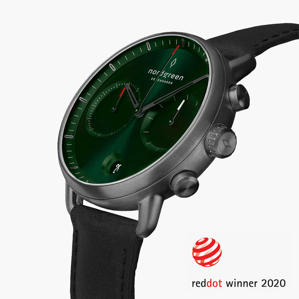 Pioneer | Green Sunray Dial - Black Leather