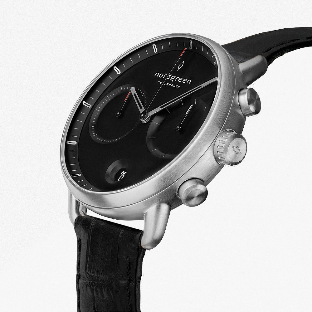 Pioneer - BUNDLE Black Dial Silver | Brown Leather / Black Leather / Silver Mesh Straps
