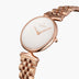 UN28RG5LROXX UN32RG5LROXX &Unika rose gold women's watch with white dial and 5-link strap